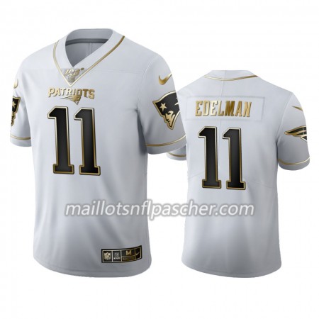 Maillot New England Patriots Julian Edelman 11 Nike Blanc Golden Edition 100th - Homme